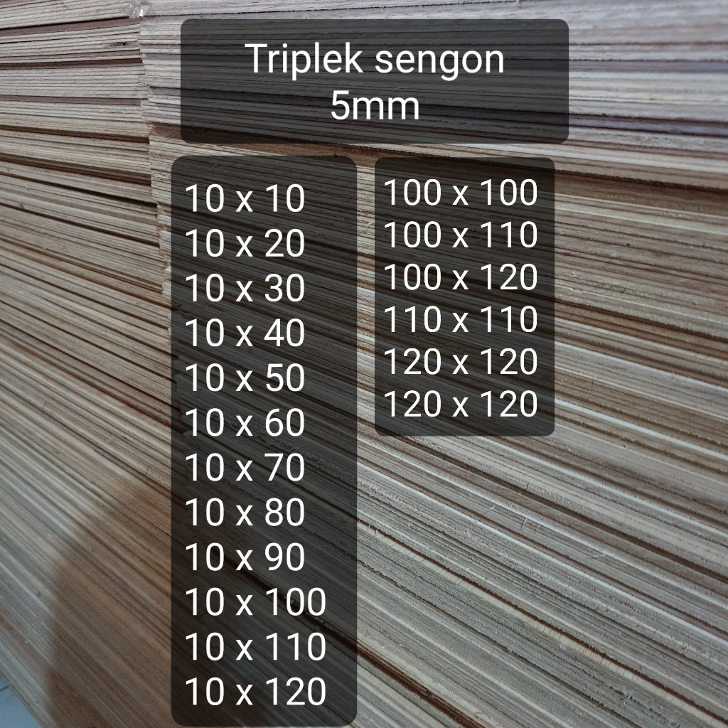 Triplek custom sengon 5mm plywood multiplek halus 2 sisi