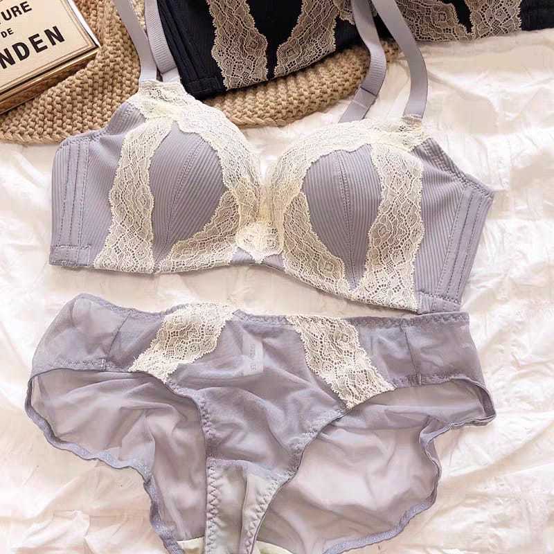 BEVERLY JEAN - Ophelia Bra Setelan BH + CD Seksi Renda Pakaian Dalam  Wanita
