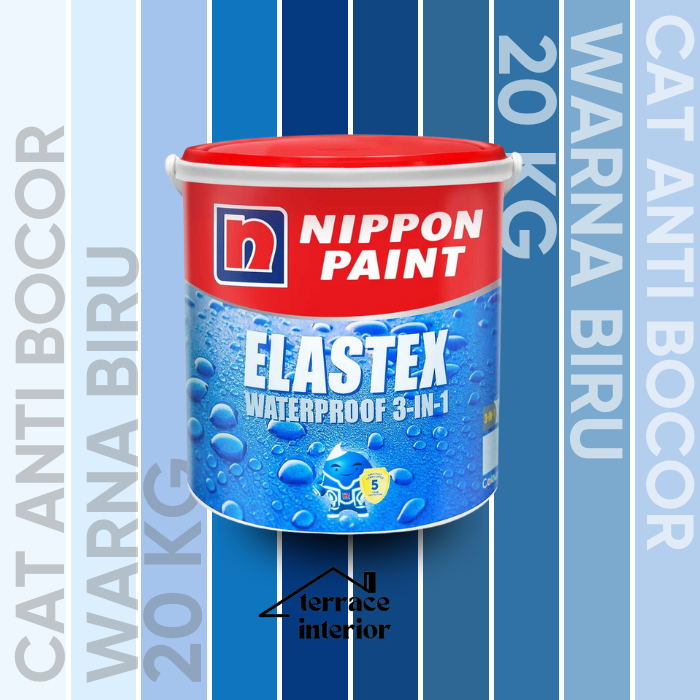 Cat Pelapis dan Anti Bocor Nippon Paint Elastex Warna Biru 20  KG