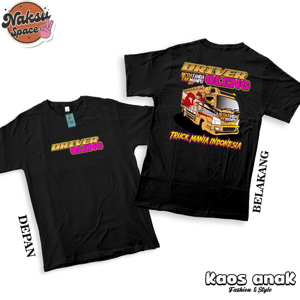 KAOS ANAK - KAOS TRUKDRIVER OLENG TRUK MANIA CANTER BAJU TRUK ANAK  BAJU DISTRO