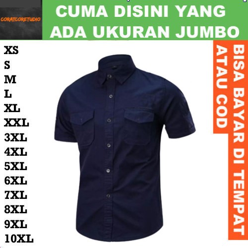 5XL 4XL 3XL XXL XL L M S XS 10XL 9XL 8XL 7XL 6XL T SHIRT Kemeja Pria Hem Cowok Dua 2 Kantong Saku Ju