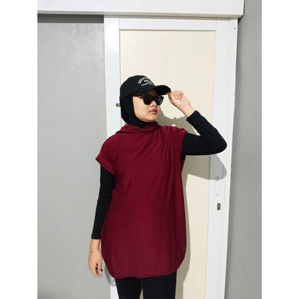 Hijab rompi wanita - Hijab rompi hoodie syar"i - Jilbab olahraga instan - Atasan olahraga wanita