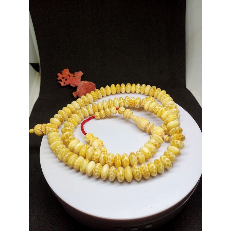 tasbih liwung putih 10 mm pipih