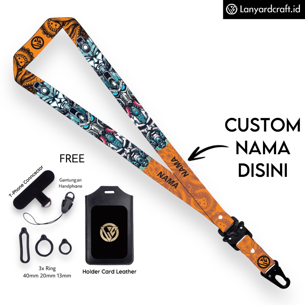 

[JKT-CH] Lanyard Craft Custom Nama Monster Of Kraken Series Request Nama Satuan Gantungan Card Holder Tali Lanyard 2cm