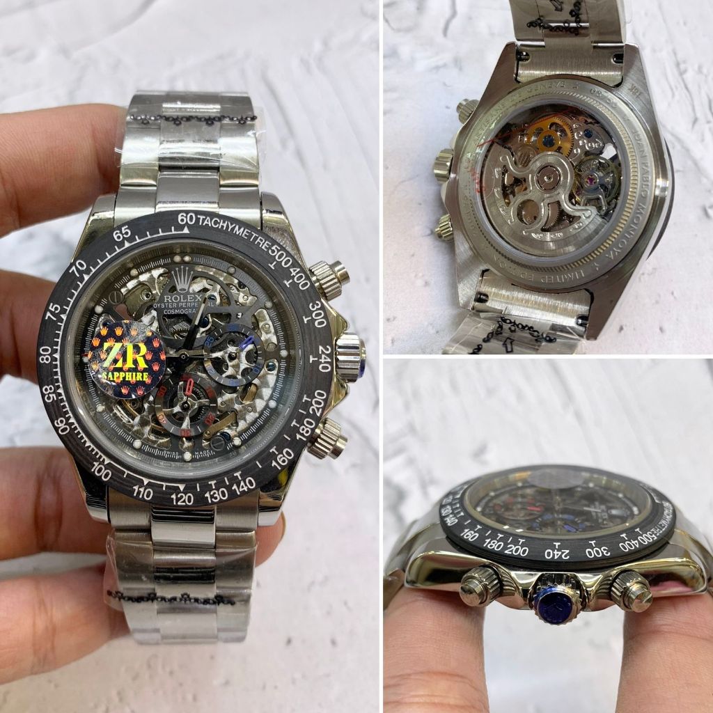 Jam Tangan Rolex Montoya Automatic 40mm Kaca Sapphire Black Dial Super Quality