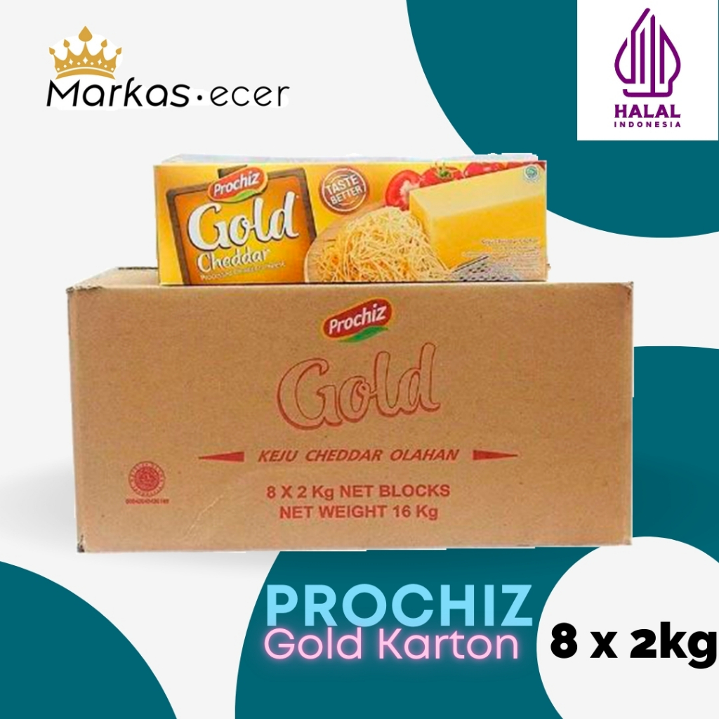 

Keju Prochiz Gold Karton 2 kg Cheddar Asli