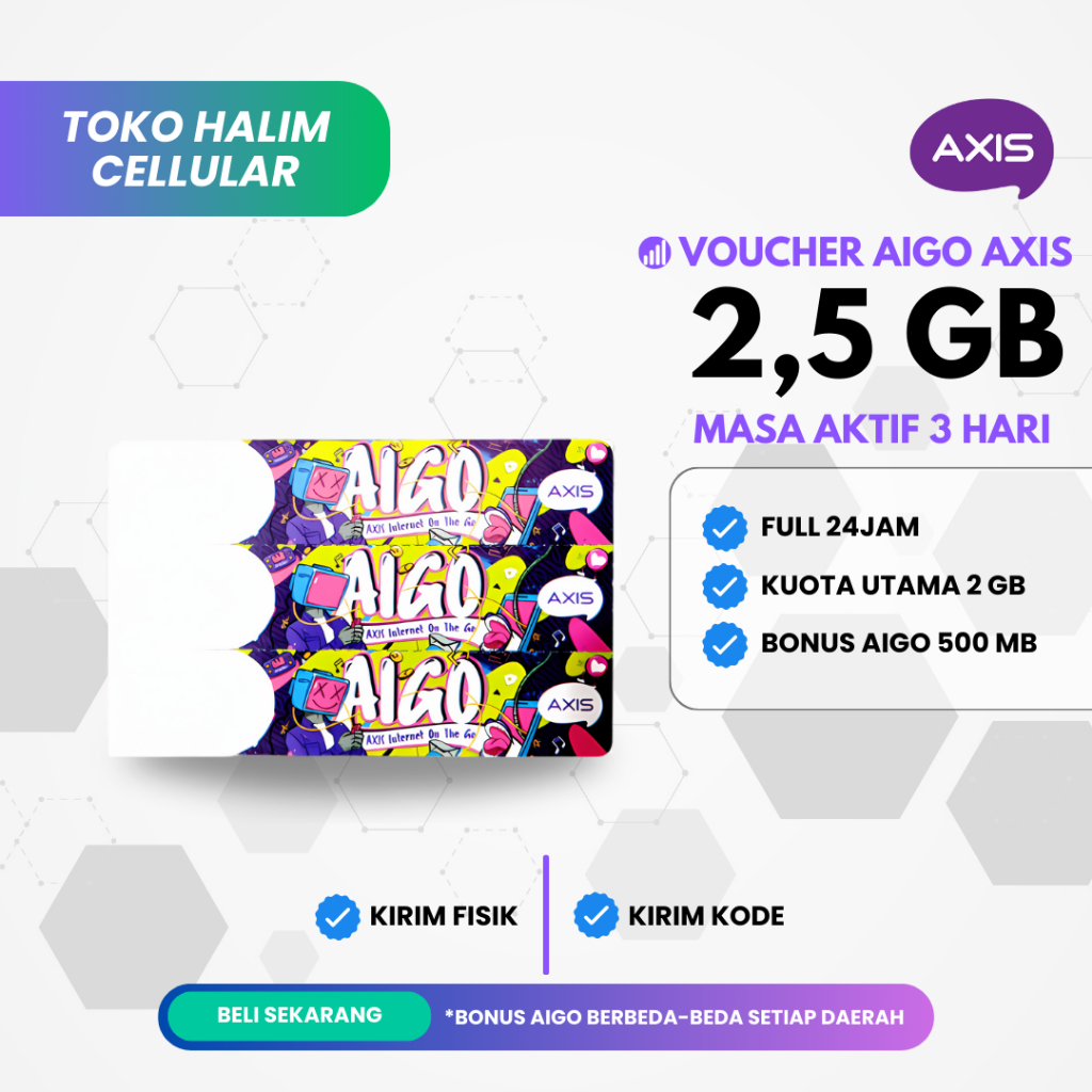 Voucher Kuota Axis 2GB+500MB 3 Hari
