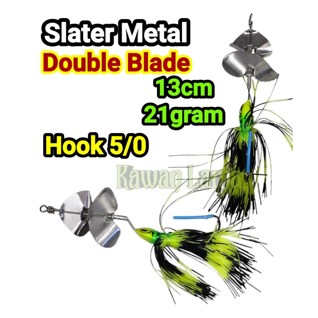 Umpan Mancing Toman Gabus Slater METAL Buzzbait Double Blade 21 gram Single Hook