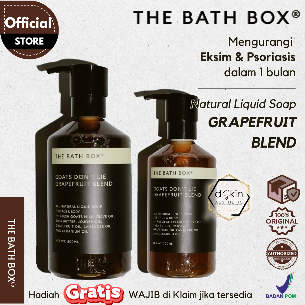 THE BATH BOX Goats Don't Lie GRAPEFRUIT Blend Liquid Soap (Essential Oil, Wound Healing, Eczema, Pso