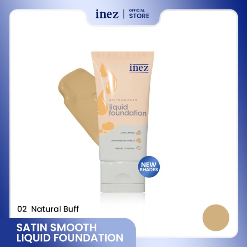inez satin smooth liquid foundation tahan lama/No luntur/glowing