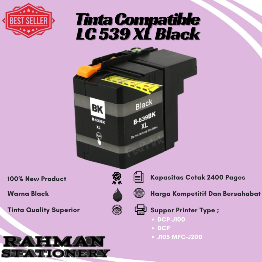 Cartridge Tinta Compatible Brother LC539XL LC 539XL LC535XL LC 535XL - 539XL Black