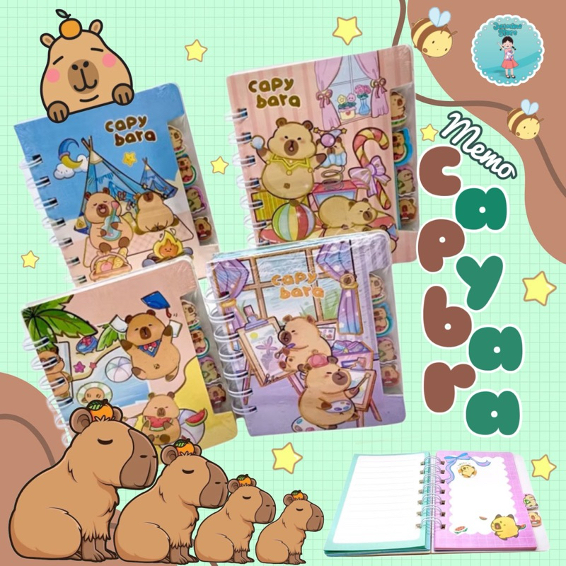 

sticky note capybara/memo Capybara/notes kapibara/buku tulis Capibara/memo Lucu/mini notes karakter/note book capybara/buku tulis kecil kapibara