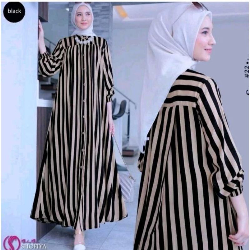 Gamis Salur Full kancing //Gamis Wanita Motif Blaster Terbaru Busui frenllyy,,gamis dress blaster ma