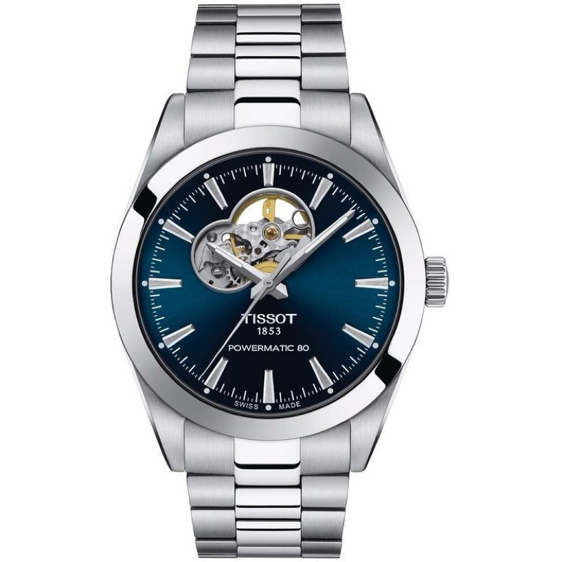 Tissot Gentleman T127.407.11.041.01 Automatic Open Heart Jam Tangan Pria Analog Original Garansi Res