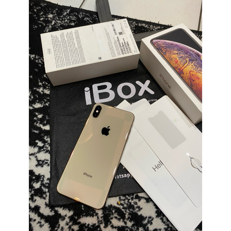 iPhone Xs Max 64gb Gold iBox Resmi Fullset Original Likenew Mulus Terawat
