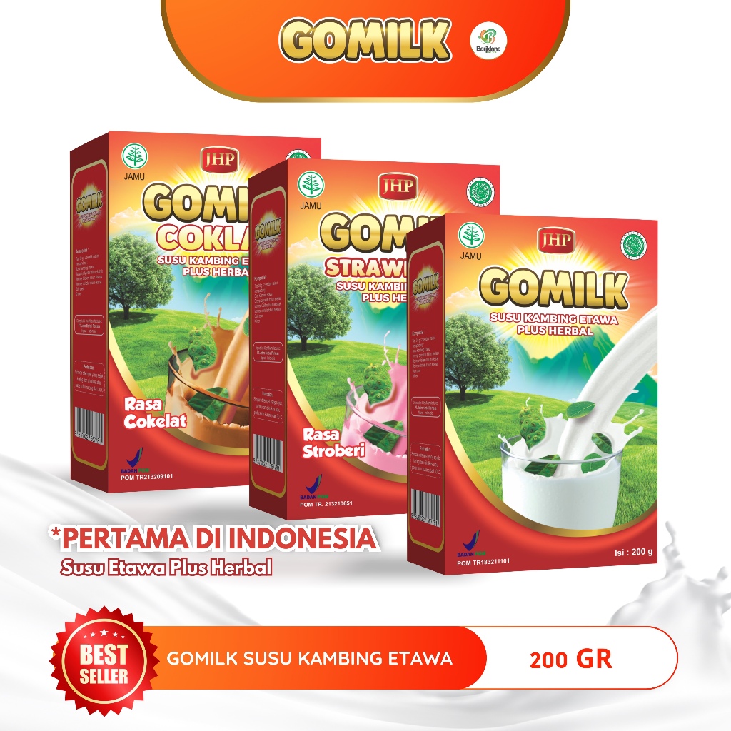 

[BISA COD + GARANSI] GOMILK 200gram Susu Kambing Etawa Plus Herbal