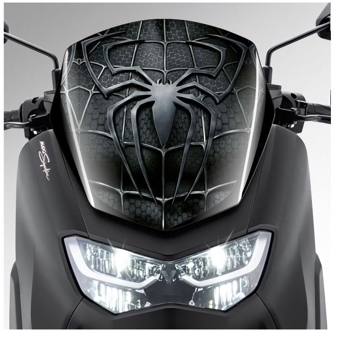 Stiker Visor Nmax OLD 2015 - 2019 New 2020 - 2024 Stiker Visor NMAX TURBO 2024 Spider Hitam