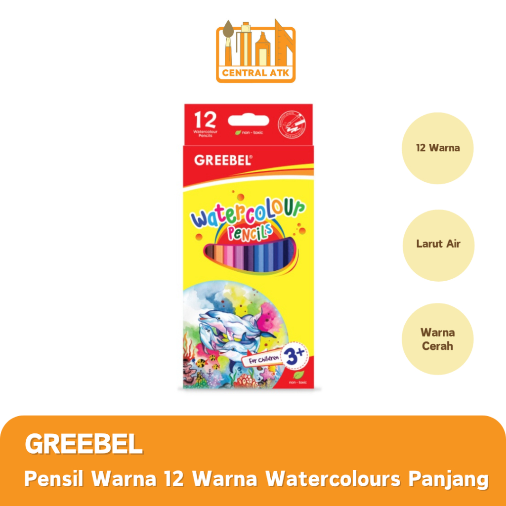 

PENSIL WARNA / COLOR PENCIL GREEBEL 12 WARNA WATERCOLOUR PANJANG