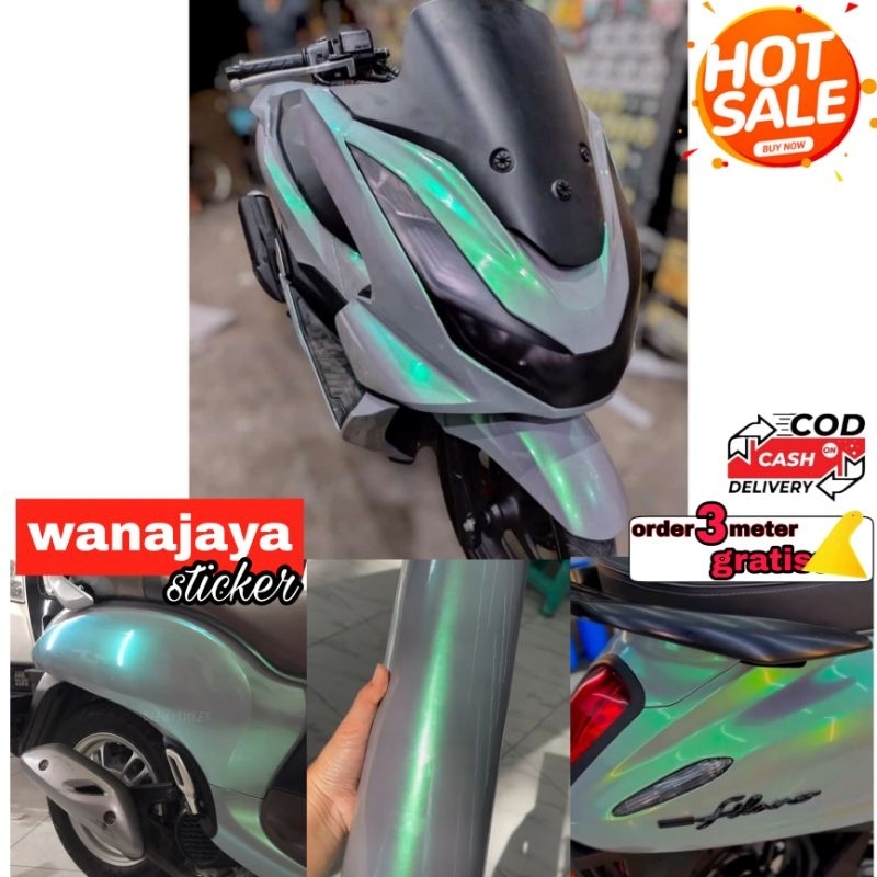 stiker skotlet abu lembayung hijau skotlet flip vulcano green