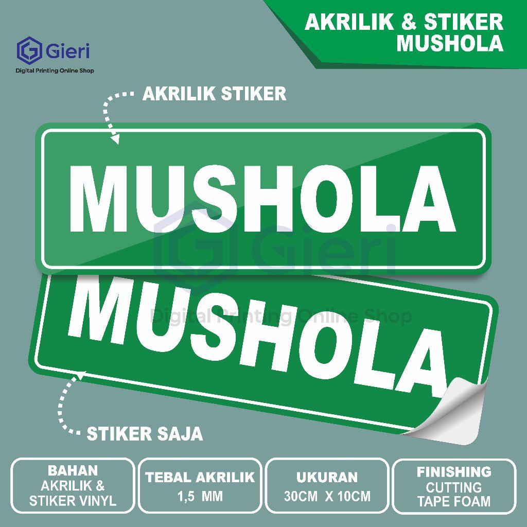 

GIERI - AKRILIK & STIKER MUSHOLA / TEMPAT WUDHU / BATAS SUCI