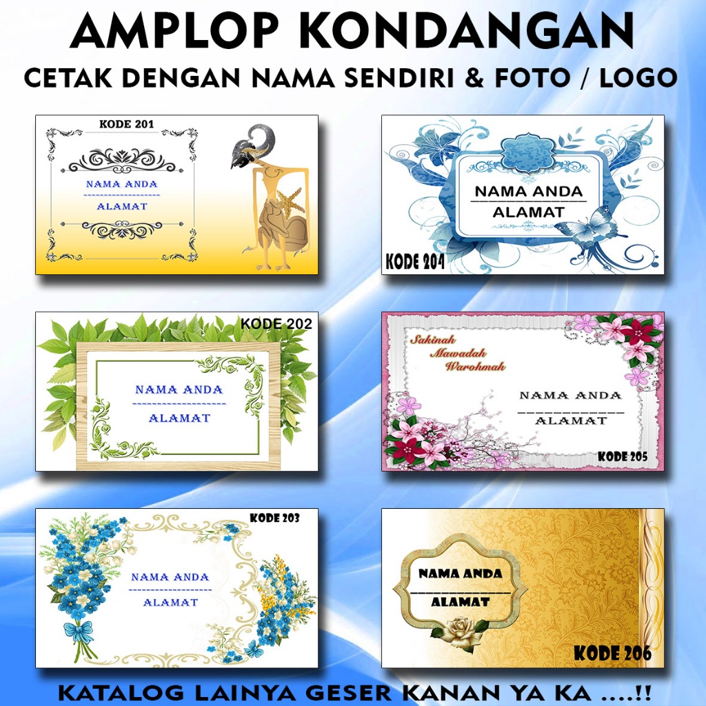 Cetak amplop custom nama sendiri