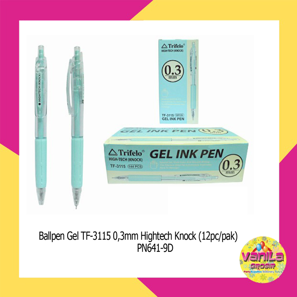 

Ballpen Gel Tf Hightech Knock, bulpen Hi tech 0,3mm, pen gel, bolpen sekolah