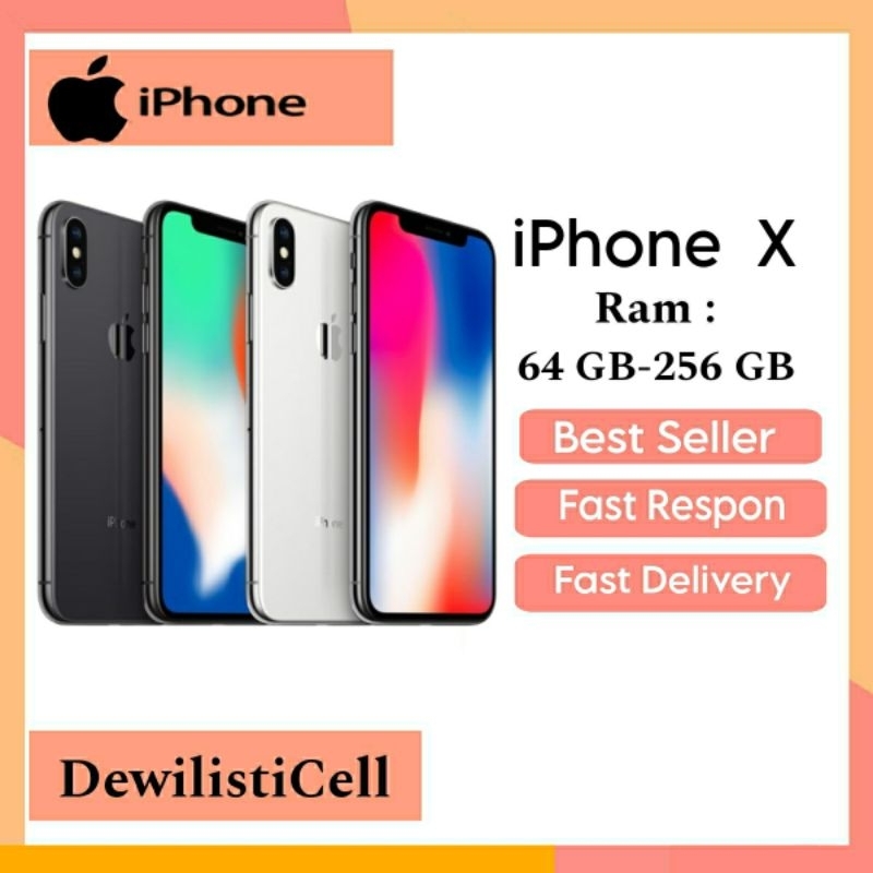 HP iPhone X 64GB/256GB Second Bekas fullset mulus 100% original