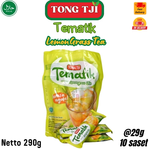 

Tong Tji Tematik Lemongrass Tea Pouch 10saset / Teh Lemon Grass TongTji / Halal