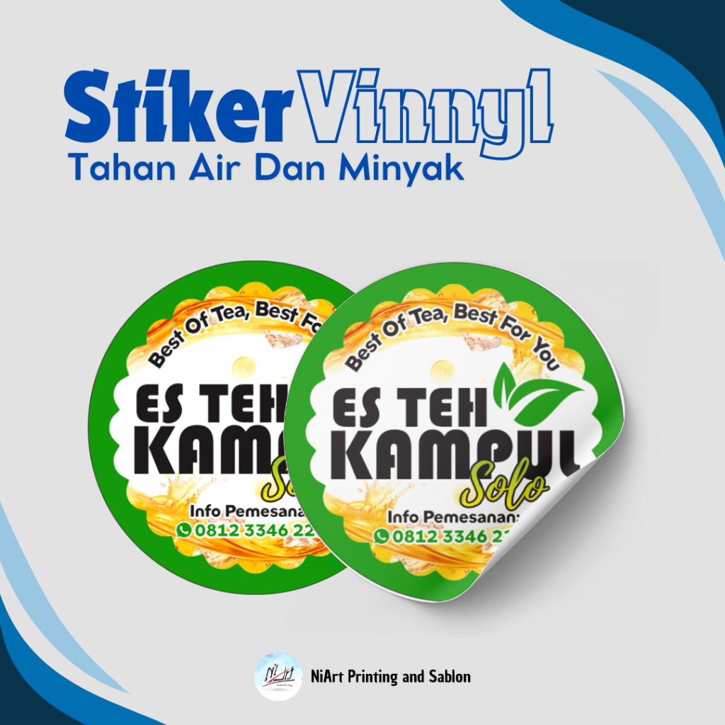 

STIKER LABEL VINYL TAHAN AIR BULAT UKURAN DIAMETER 4 CM SUDAH TERMASUK HALFCUT/ KISS CUT