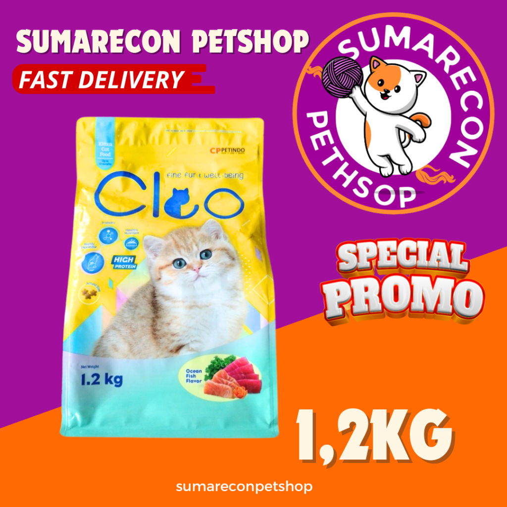 CLEO OCEAN FISH KITTEN 1.2kg makanan kucing CLEO kitten