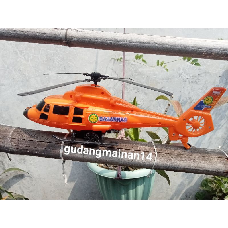 Mainan Anak Helicopter Basarnas Orange Tarik