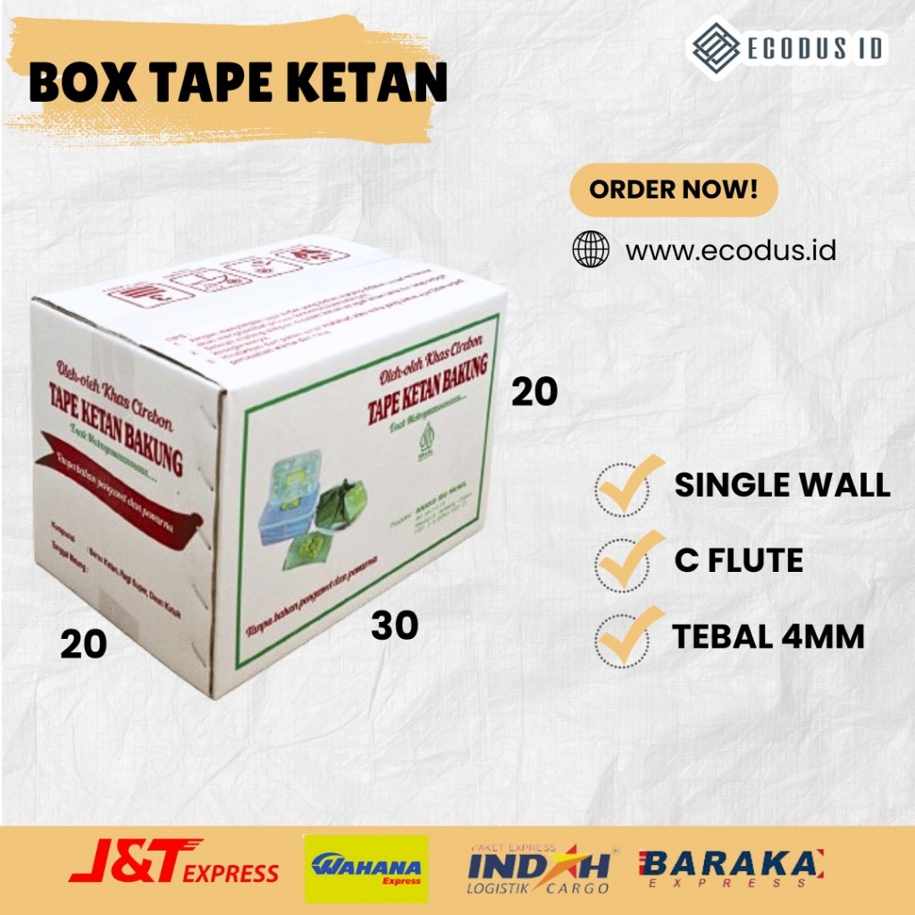 

Kardus box packing ukuran 30x20x20 cm tape ketan POLOS/SABLON (10pcs)