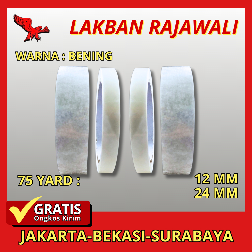 

lakban bening 12mm x 75 yard, 24mm x 75 yard