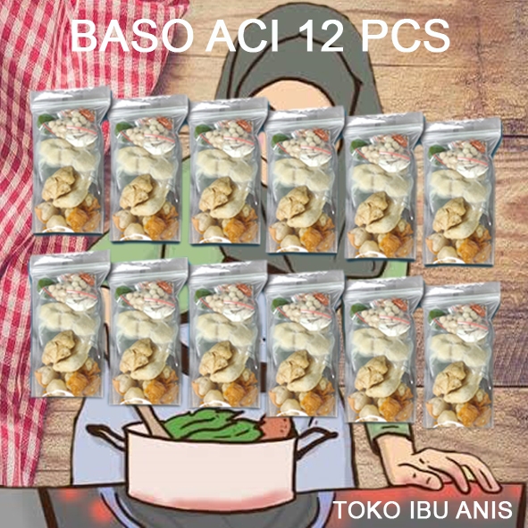 

baso aci 12 pcs/baso Aci 12pcs/baso aci 12 pcs murah isi ayam suwir pedas