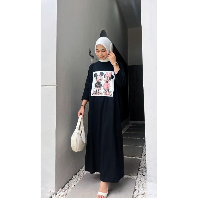 dress kaos mickey new athayaa