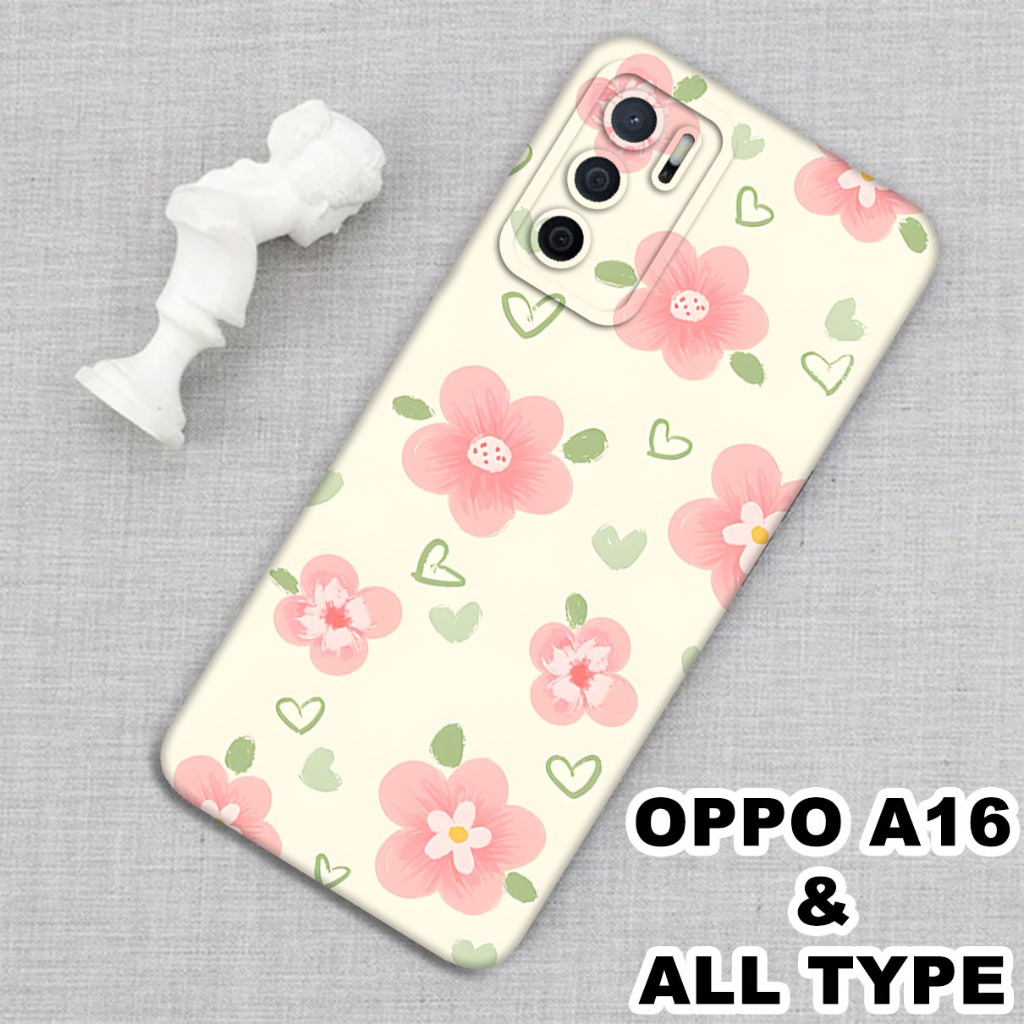 (GC16) Softcase karet Hp OPPO A16 | Case Bunga | Case OPPO A16 Silikon Tpu Pro Camera | Kesing OPPO 