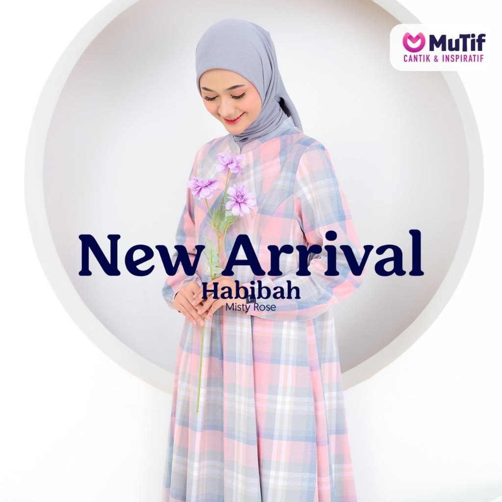 MUTIF | GAMIS MUTIF | MuTif Habibah | Habibah Misty Rose | Dress Muslimah | Gamis MuTif / ORI 100%