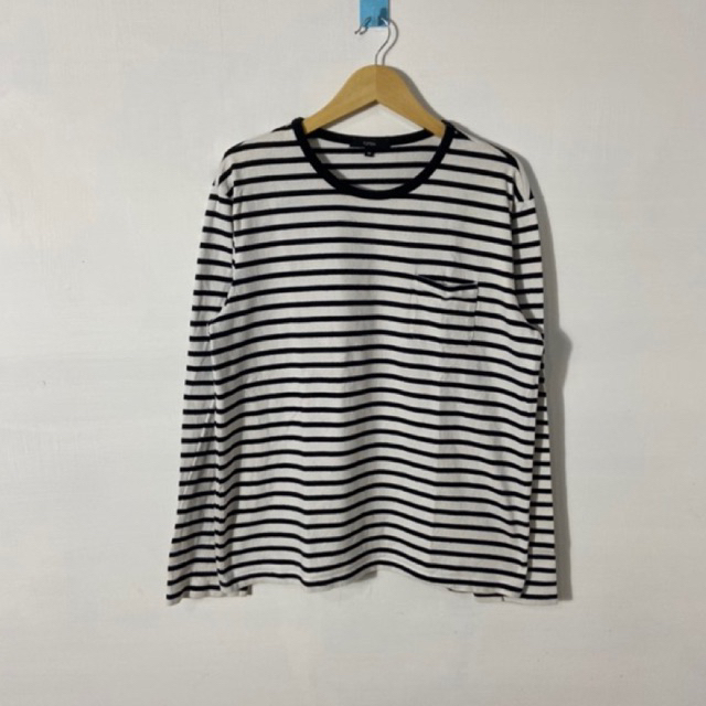 KAOS LONGSLEEVE TOPTEN STRIPE POCKET SECOND