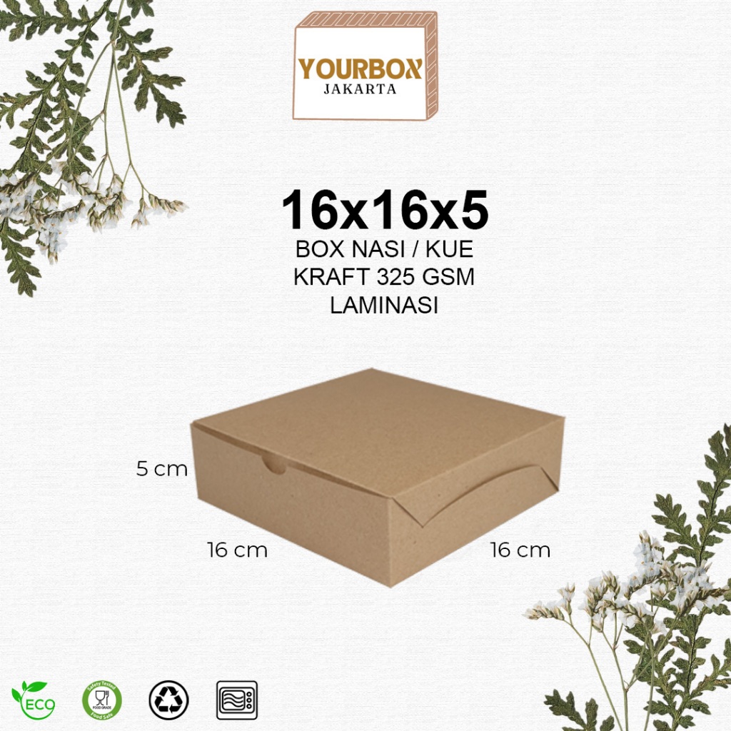 Box Dus Kotak Kue Pizza Nasi Kraft 16x16x5 LAMINASI