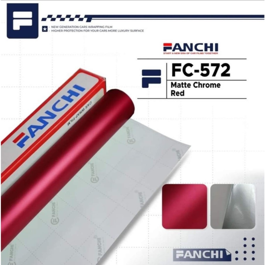 Stiker Skotlet fanchi fc572 merah Metalik Doff Sticker Skotlet Metalik merah Dop Satin Metallic Doff
