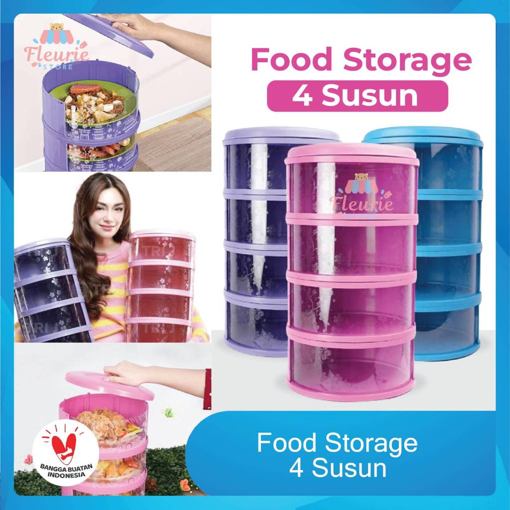 Food Storage 4 Susun / 5 Susun - Tudung Saji Susun 4 Layer / Penyimpan makanan
