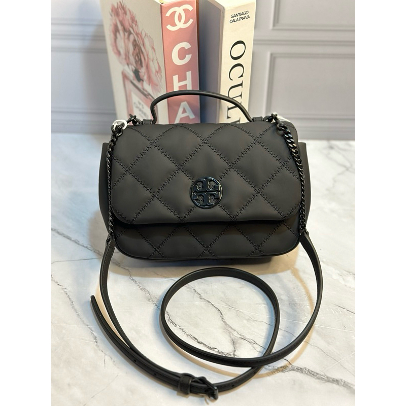 TB willa matte mini top handle bag black