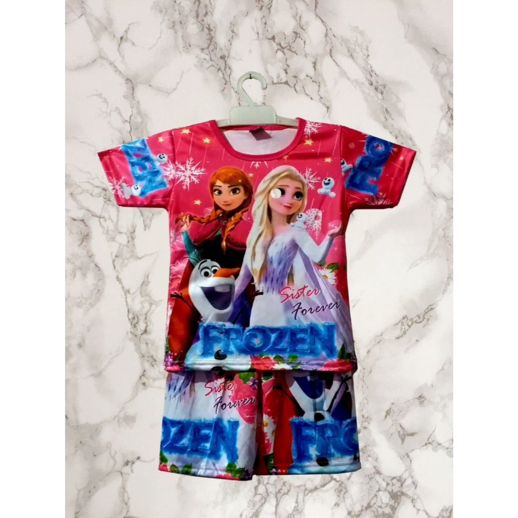 SETELAN FROZEN ANAK PEREMPUAN 2-12 THN|  SETELAN FROZEN ANAK CEWEK | SETELAN ANAK BAJU CELANA KARAKT