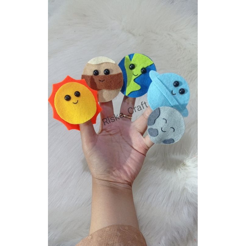 Boneka jari tata surya planet flanel mainan edukasi anak