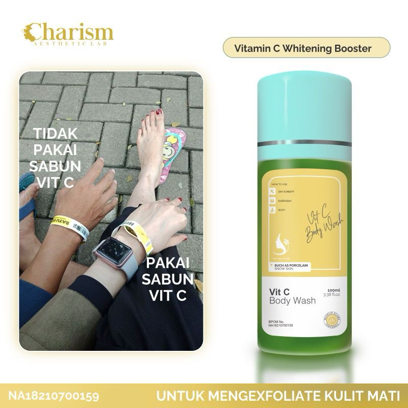 VIT C SOAP | SABUN PEMUTIH BADAN | Brightening Body Wash | Sabun Pemutih Whitening | Sabun Badan Dos