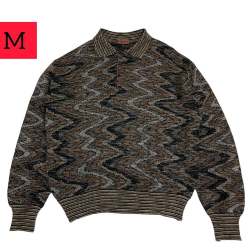 Jaket sweater wol rajut - knitwear CAPERDONI missoni pattern ( size M )
