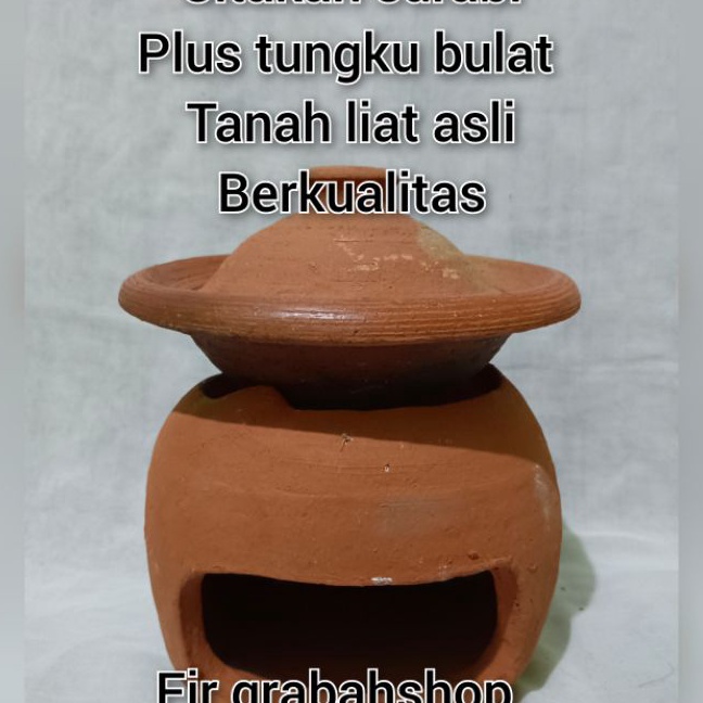 Top cetakan serabi plus tungku bulat tanah liat asli