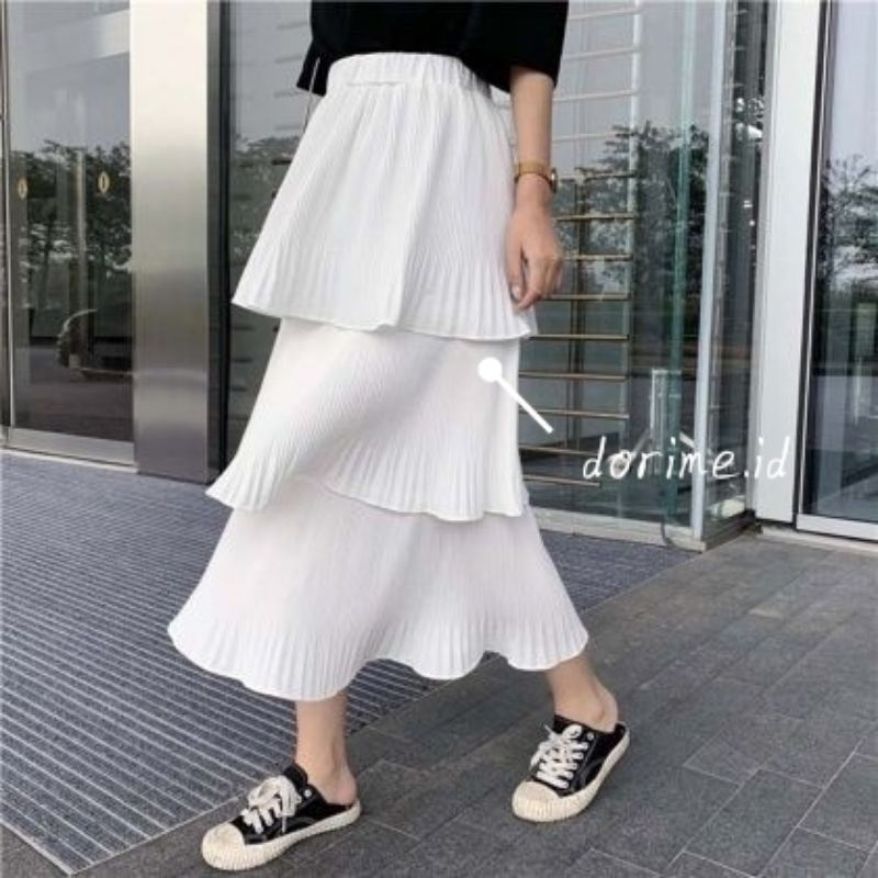 Rok Ruffle Plisket / Rok Plisket Premium Ruffle