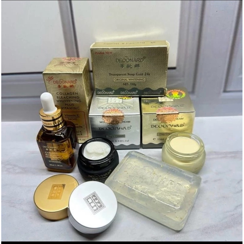 Paket Deonard gold 4in1(siang malam sabun serum gold)