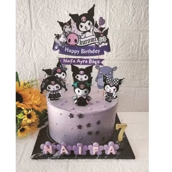 

Birthday cake tema kuromi kue ulang tahun kuromi